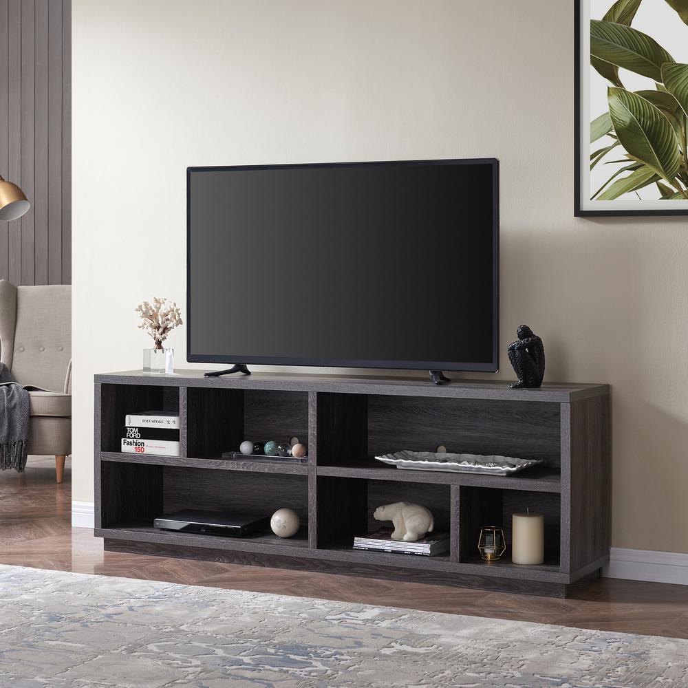 Bowman Rectangular TV Stand for TV's up to 75" in Burnished Oak. Picture 2