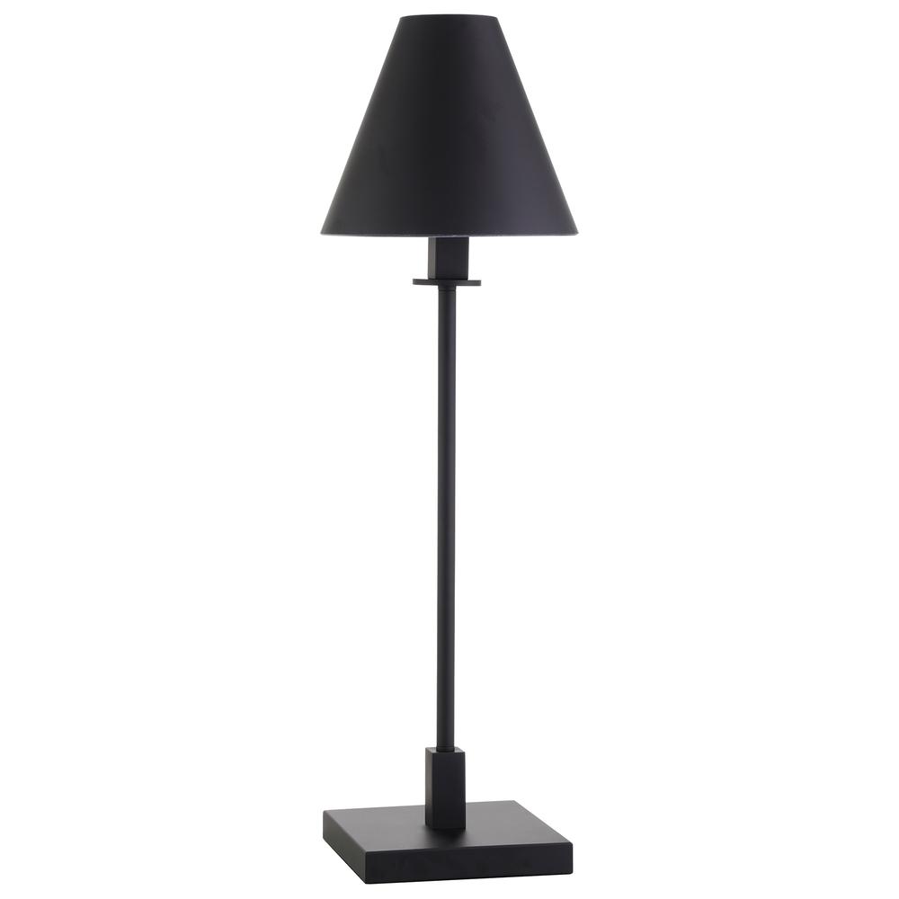 Clement 28" Tall Table Lamp with Metal Shade in Blackened Bronze. Picture 1