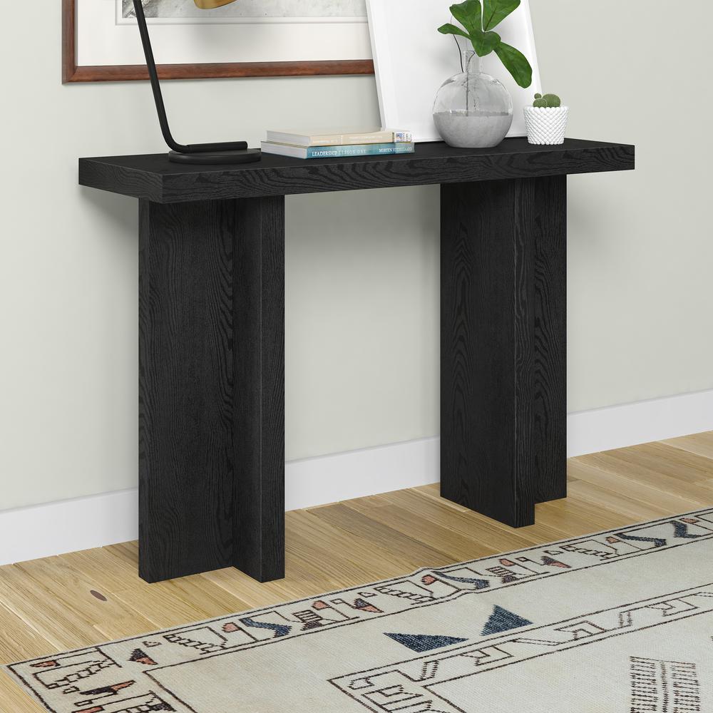 Dimitra 42" Wide Rectangular Console Table in Black Grain. Picture 4