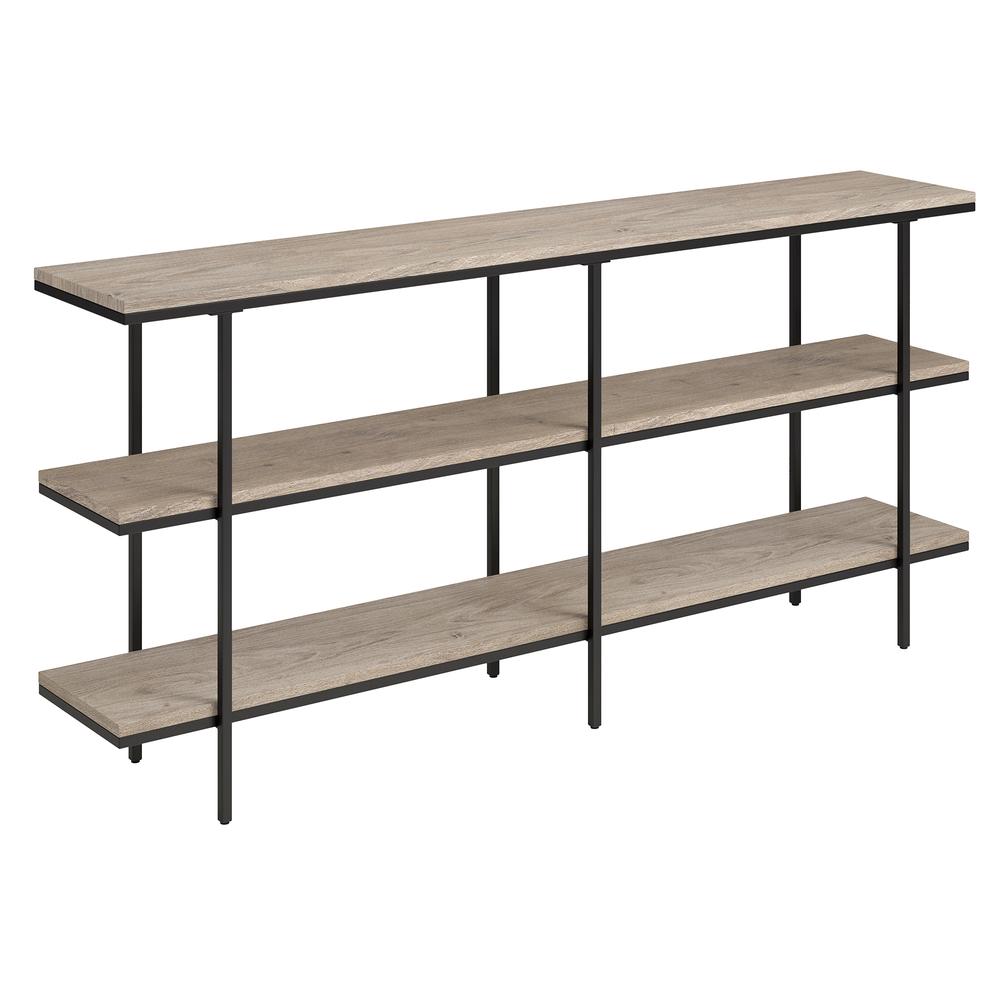 Harper 64'' Wide Rectangular Console Table in Antiqued Gray Oak. Picture 1