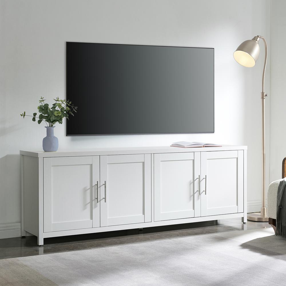 Strahm Rectangular TV Stand for TV's up to 75" in White. Picture 4