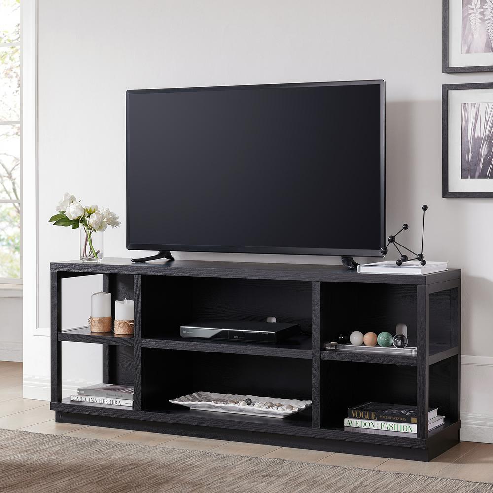 Freya Rectangular TV Stand for TV's up to 65" in Black. Picture 2