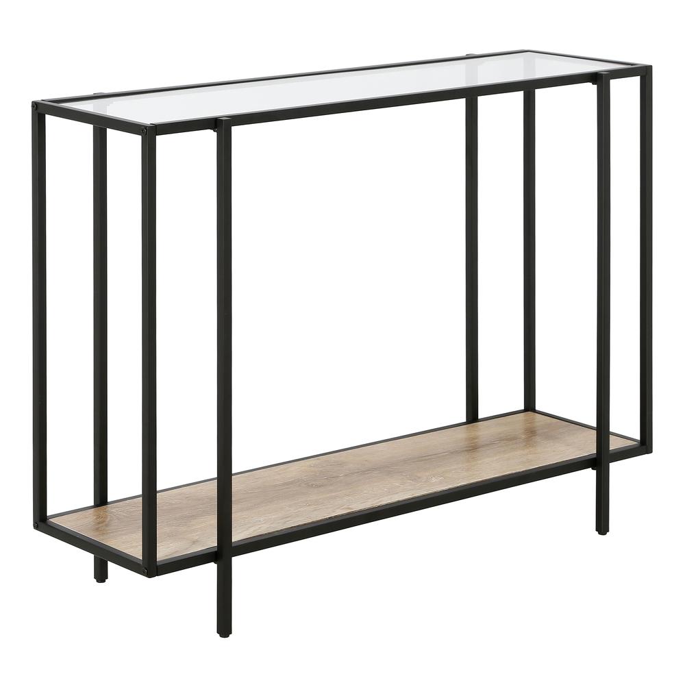 Vireo  42'' Wide Rectangular Console Table with MDF Shelf in Blackened Bronze/Limed Oak. Picture 1