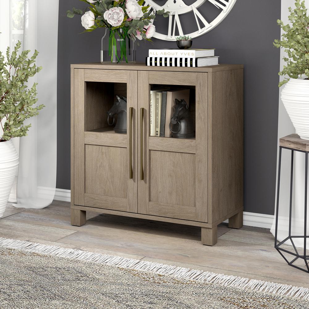 Holbrook 28" Wide Rectangular Accent Cabinet in Antiqued Gray Oak. Picture 10