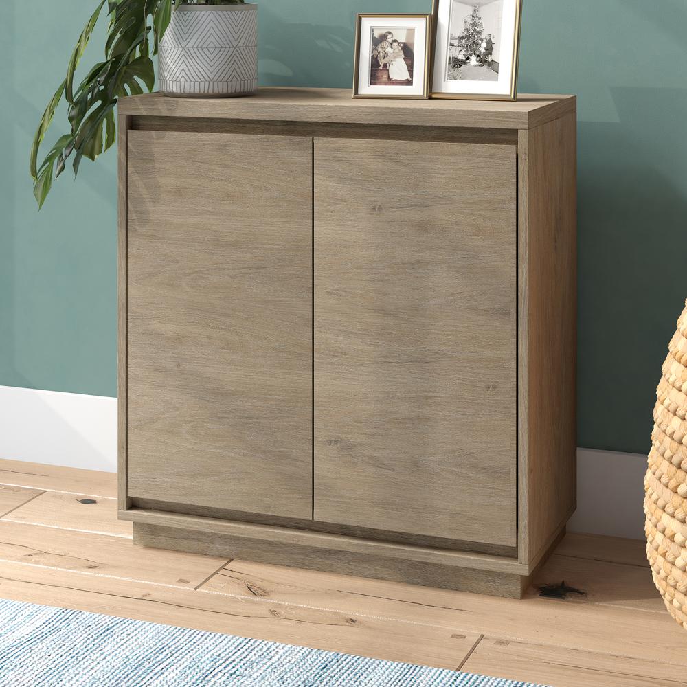 Presque 30" Wide Rectangular Accent Cabinet in Antiqued Gray Oak. Picture 8