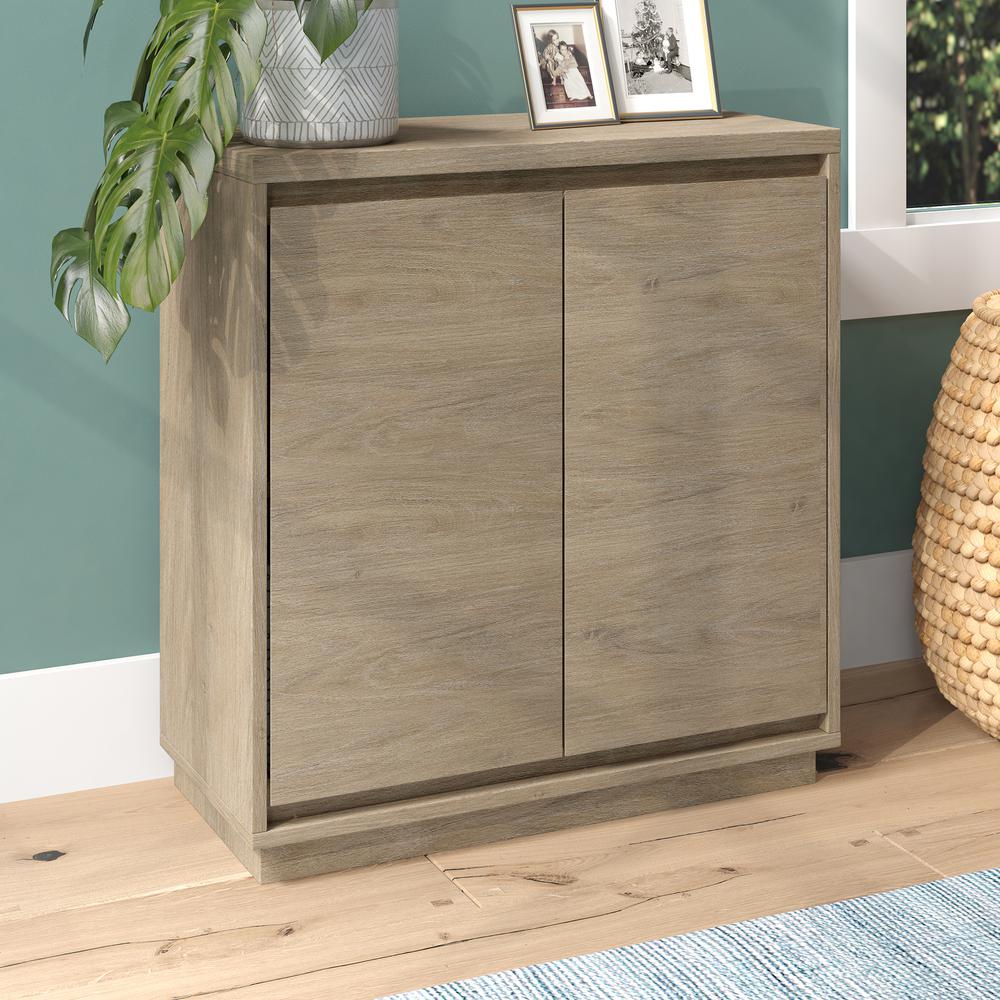 Presque 30" Wide Rectangular Accent Cabinet in Antiqued Gray Oak. Picture 9