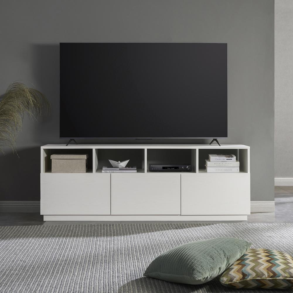 Cumberland Rectangular TV Stand for TV's up to 80" in White. Picture 2