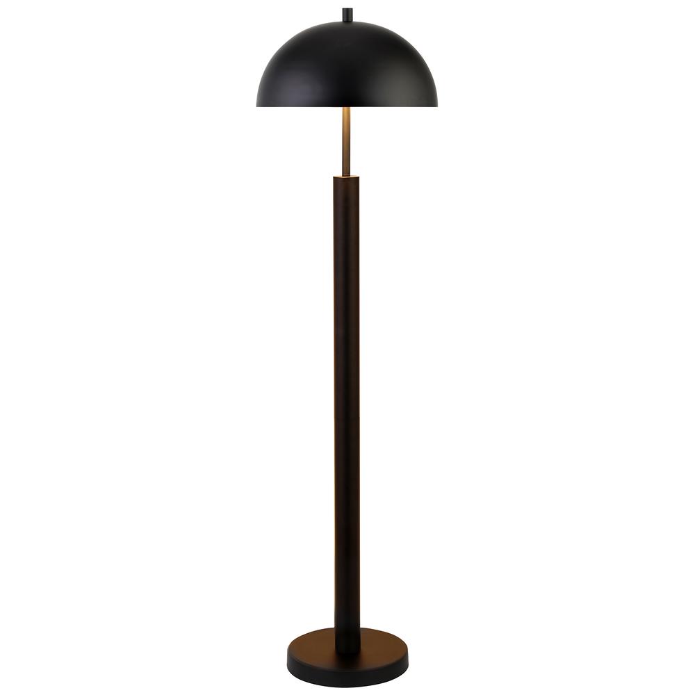 York 58" Tall Floor Lamp with Metal Shade in Blackened Bronze. Picture 3