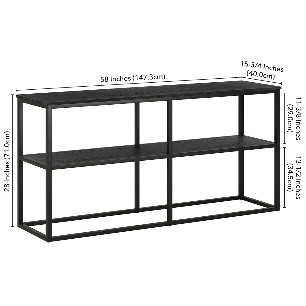 Brasier Rectangular TV Stand for TV's up to 65" in Black Grain. Picture 5