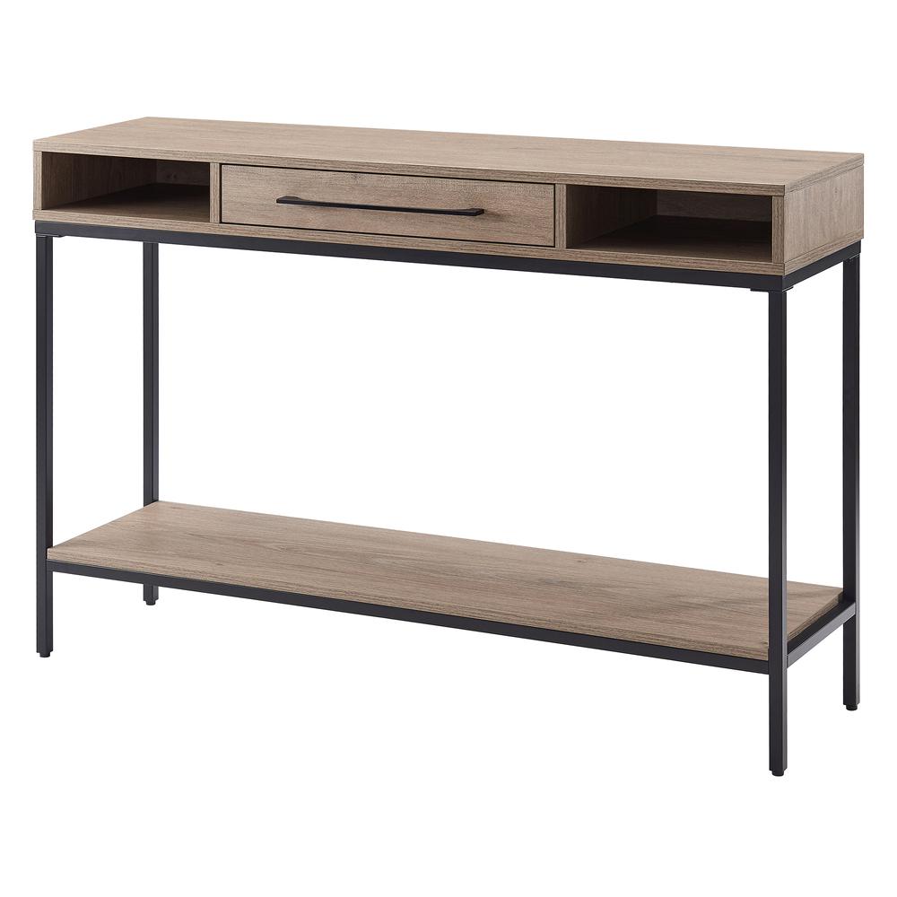 Arroyo 45" Wide Rectangular Console Table in Blackened Bronze/Antiqued Gray Oak. Picture 2