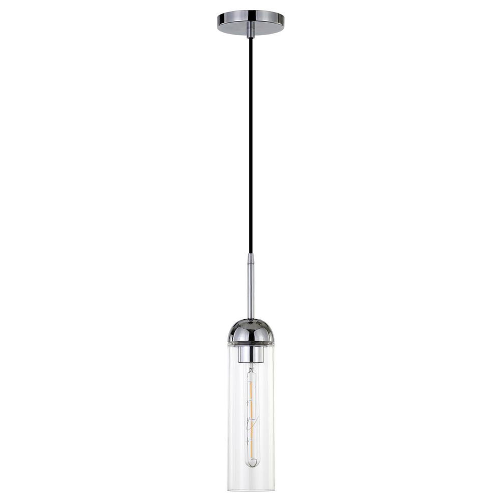 Kagan  3.5" Wide Pendant with Glass Shade in Polished Nickel/Clear. The main picture.