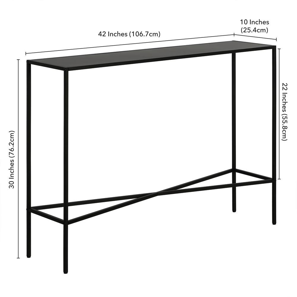 Henley 42'' Wide Rectangular Console Table with Metal Top in Blackened Bronze. Picture 5