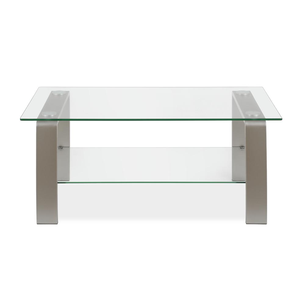Asta 40'' Wide Rectangular Coffee Table in Nickel. Picture 3