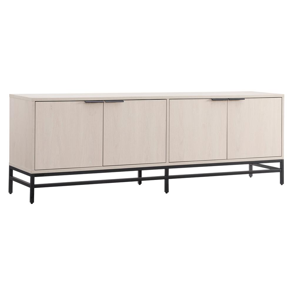 Campello Rectangular TV Stand for TV's up to 78" in Alder White. Picture 1