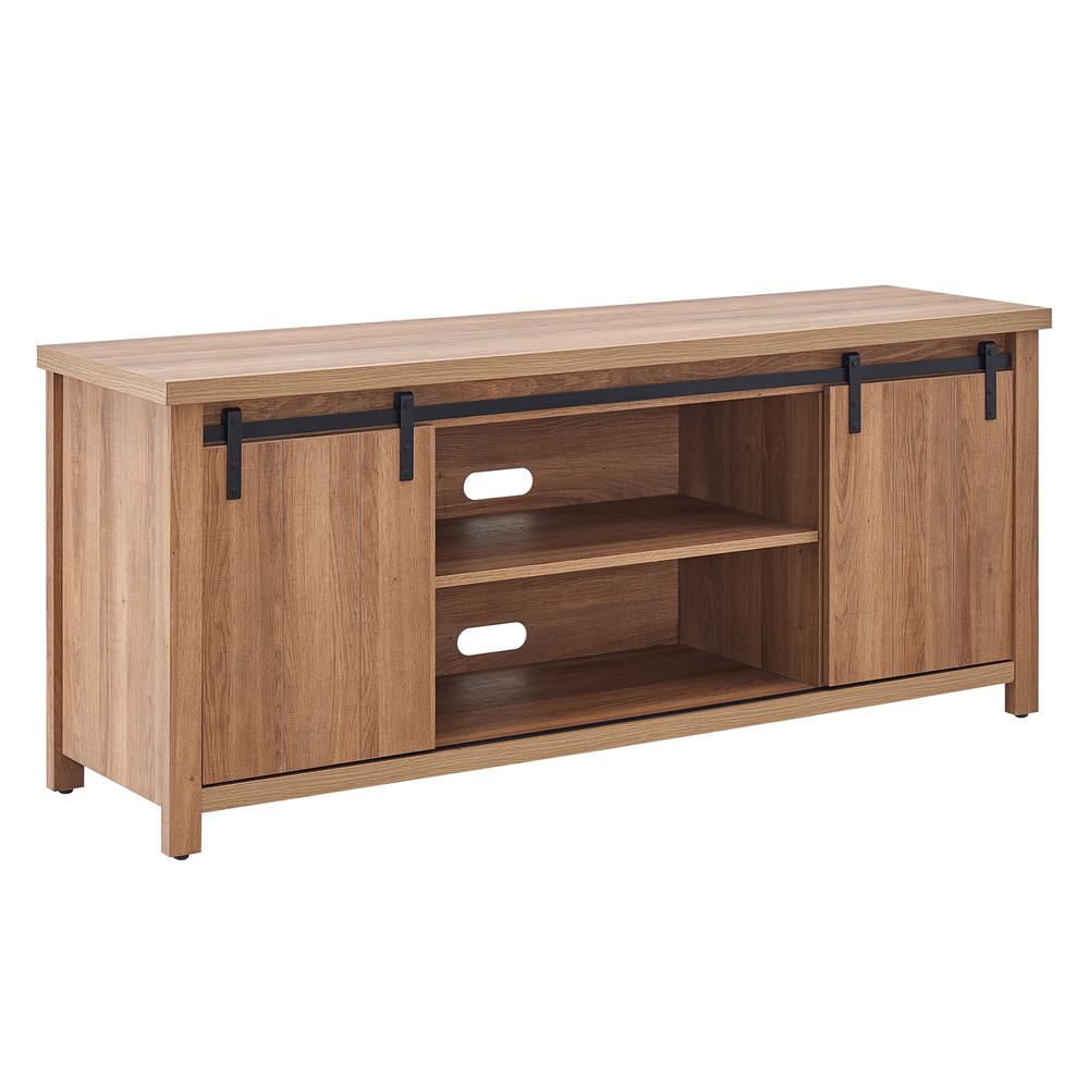 Deacon Rectangular TV Stand for TV's up to 65" in Golden Oak. Picture 1
