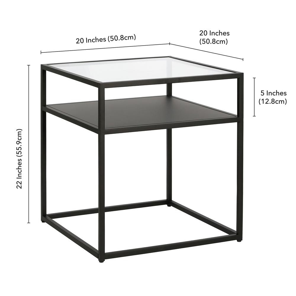 Ada 20'' Wide Square Side Table in Blackened Bronze. Picture 5