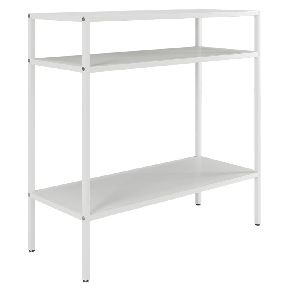 Ricardo 24'' Wide Rectangular Side Table in Matte White. Picture 1