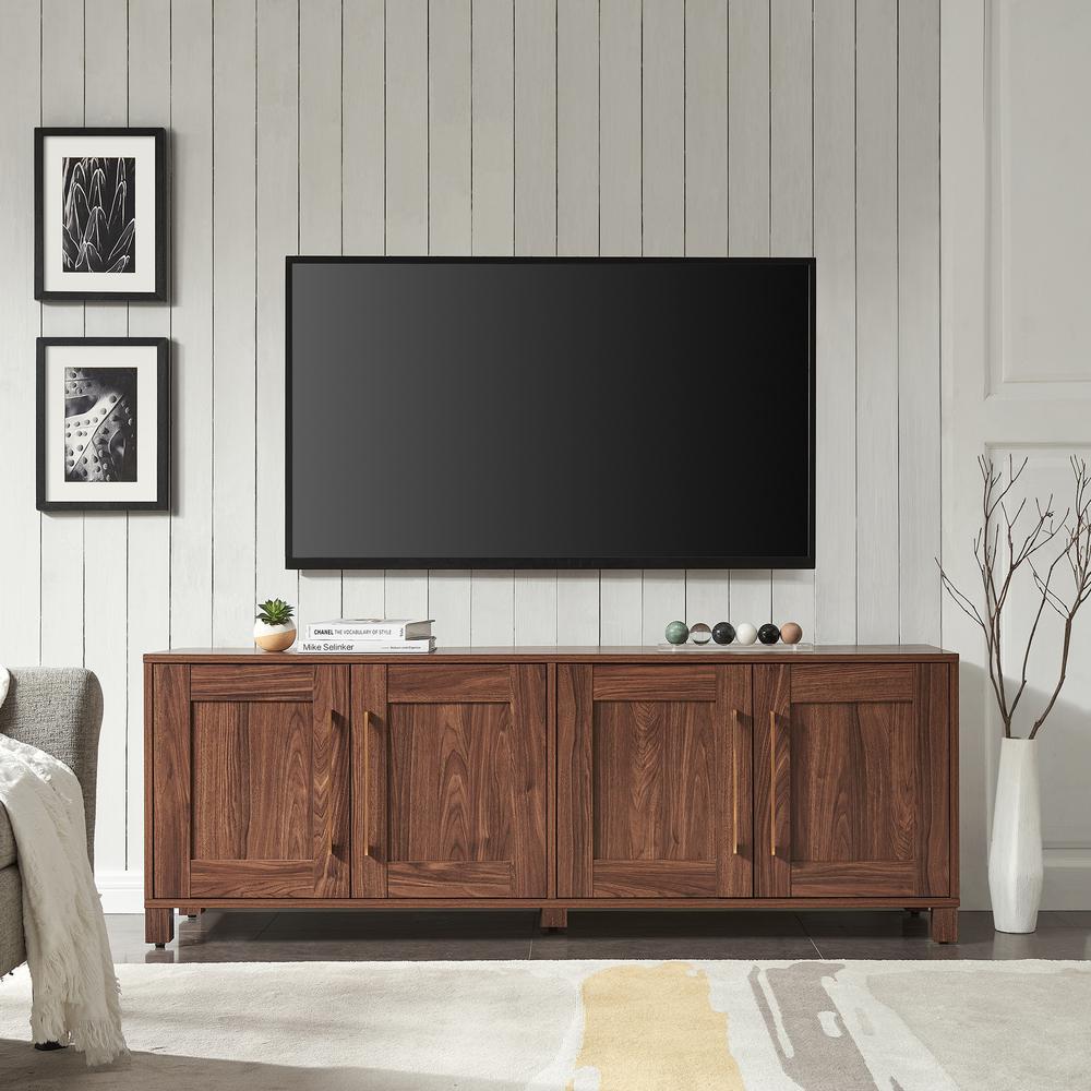 Chabot Rectangular TV Stand for TV's up to 80" in Walnut. Picture 4