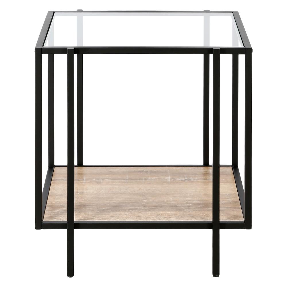 Vireo 20'' Wide Square Side Table with MDF Shelf in Blackened Bronze/Limed Oak. Picture 3