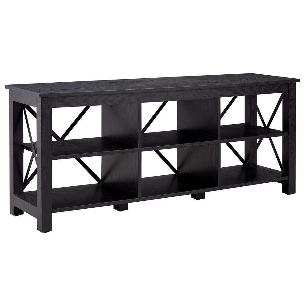 Sawyer Rectangular TV Stand for TV's up to 65" in Black. Picture 1
