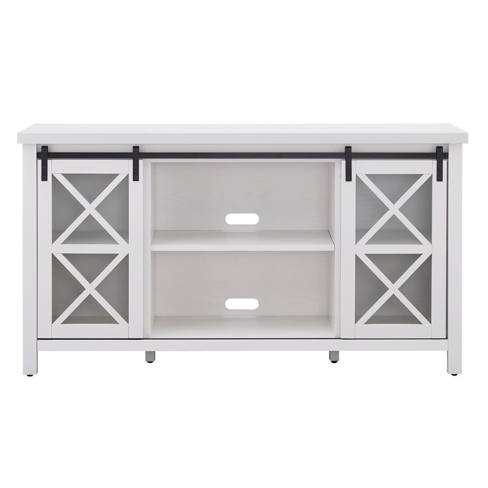 Clementine Rectangular TV Stand for TV's up to 65" in White. Picture 3