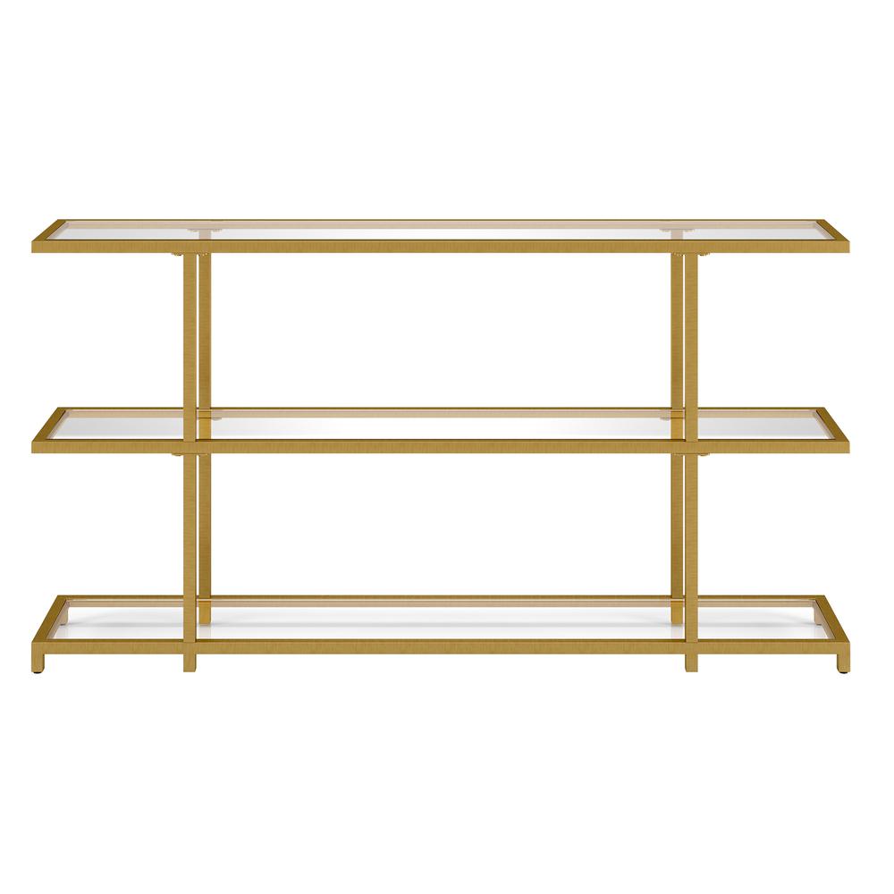 Greenwich 55'' Wide Rectangular Console Table in Brass. Picture 3