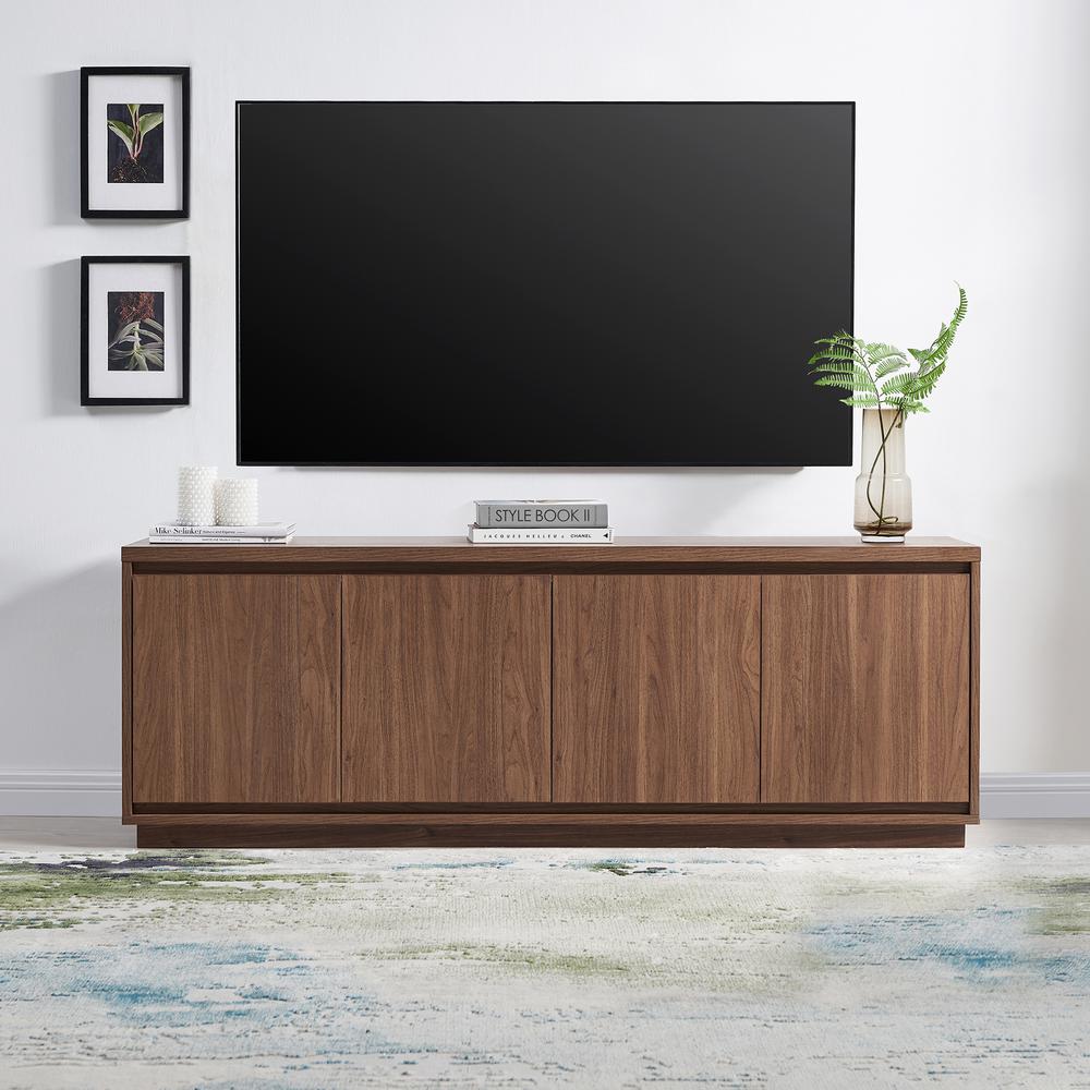 Presque Rectangular TV Stand for TV's up to 75" in Satin Walnut. Picture 3