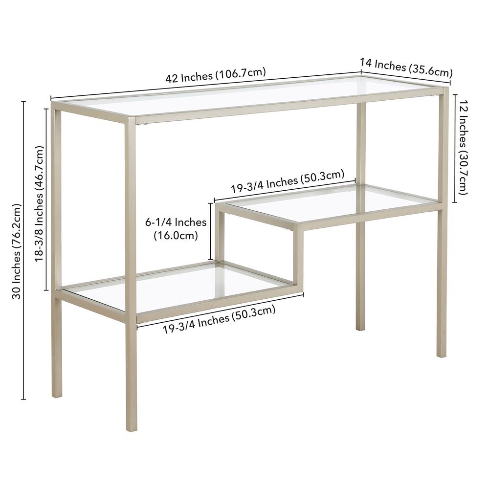Lovett 42'' Wide Rectangular Console Table in Satin Nickel. Picture 5