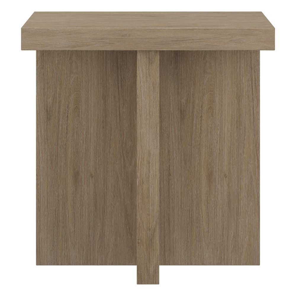 Elna 22" Wide Square Side Table in Antiqued Gray Oak. Picture 3