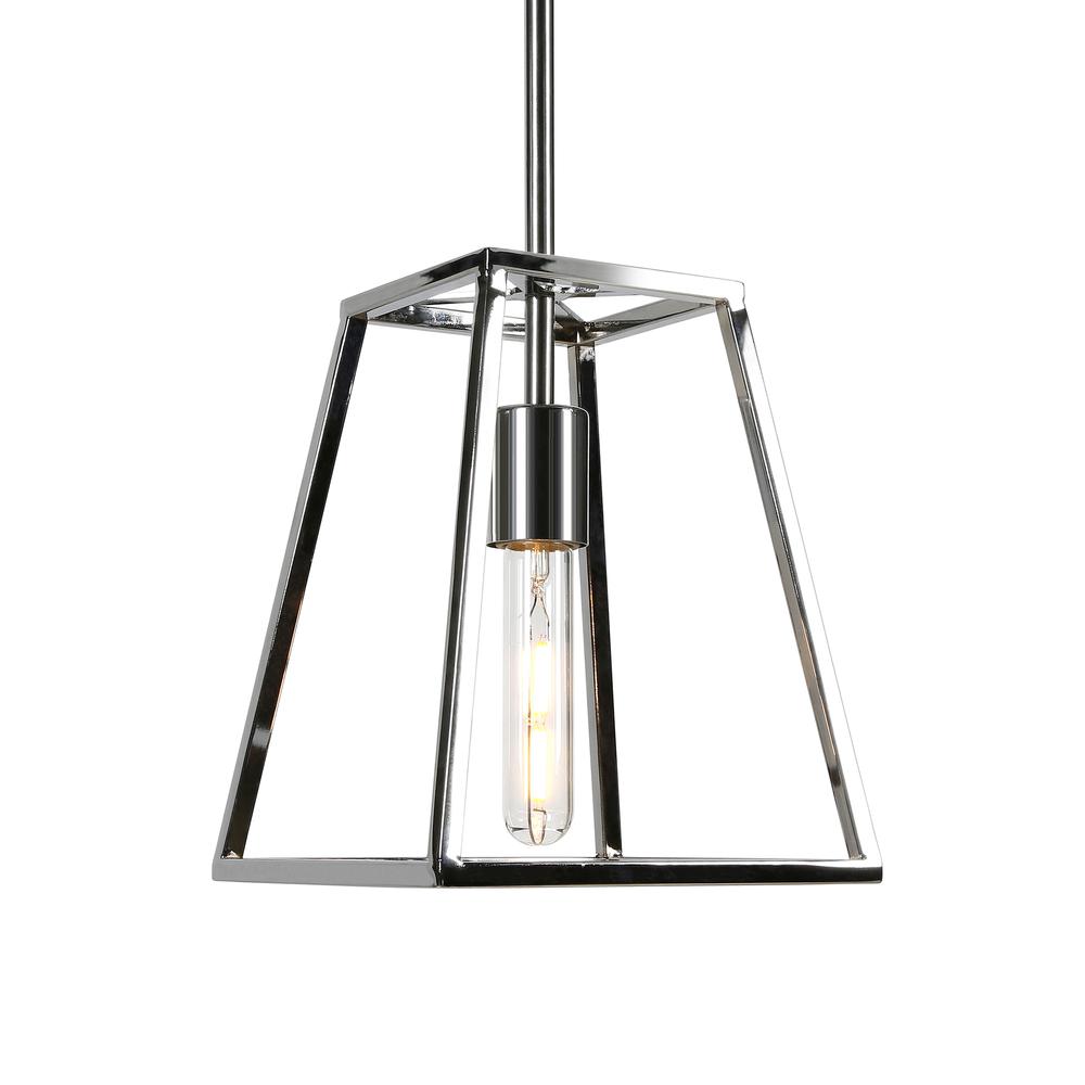 Rhom 8" Wide Open-Framed Pendant in Polished Nickel/No Shade. Picture 3