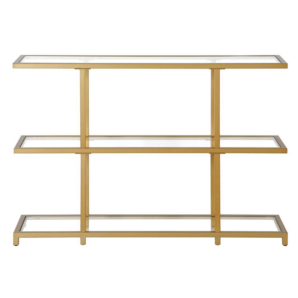 Greenwich 42'' Wide Rectangular Console Table in Brass. Picture 3
