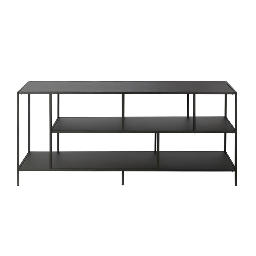 Winthrop Rectangular TV Stand with Metal Shelves for TV's up to 60" in Blackened Bronze. Picture 3
