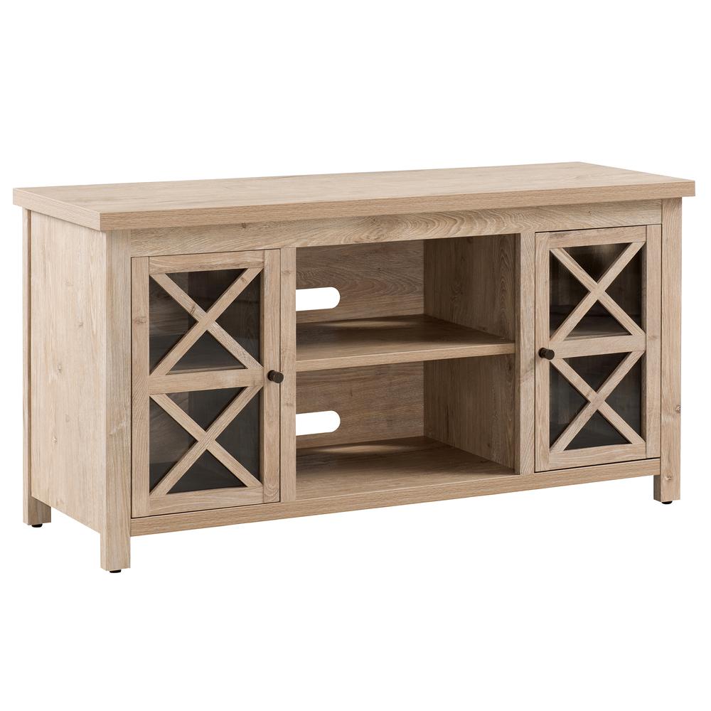 Colton Rectangular TV Stand for TV's up to 55" in White Oak. Picture 1