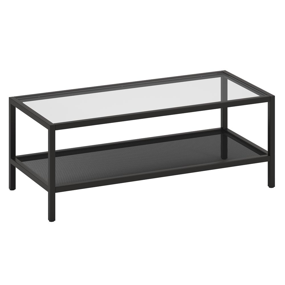Rigan 45'' Wide Rectangular Coffee Table in Blackened Bronze. Picture 1