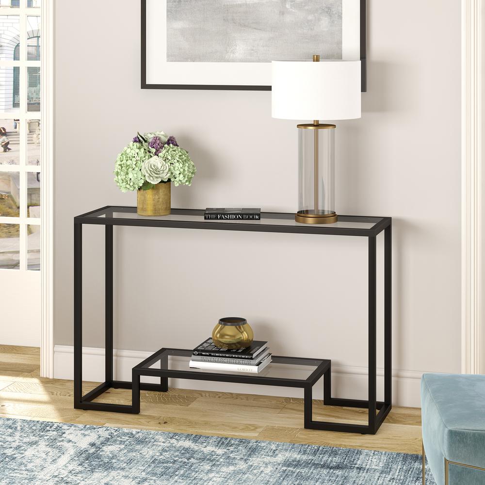 Athena 47.75'' Wide Rectangular Console Table in Blackened Bronze. Picture 2