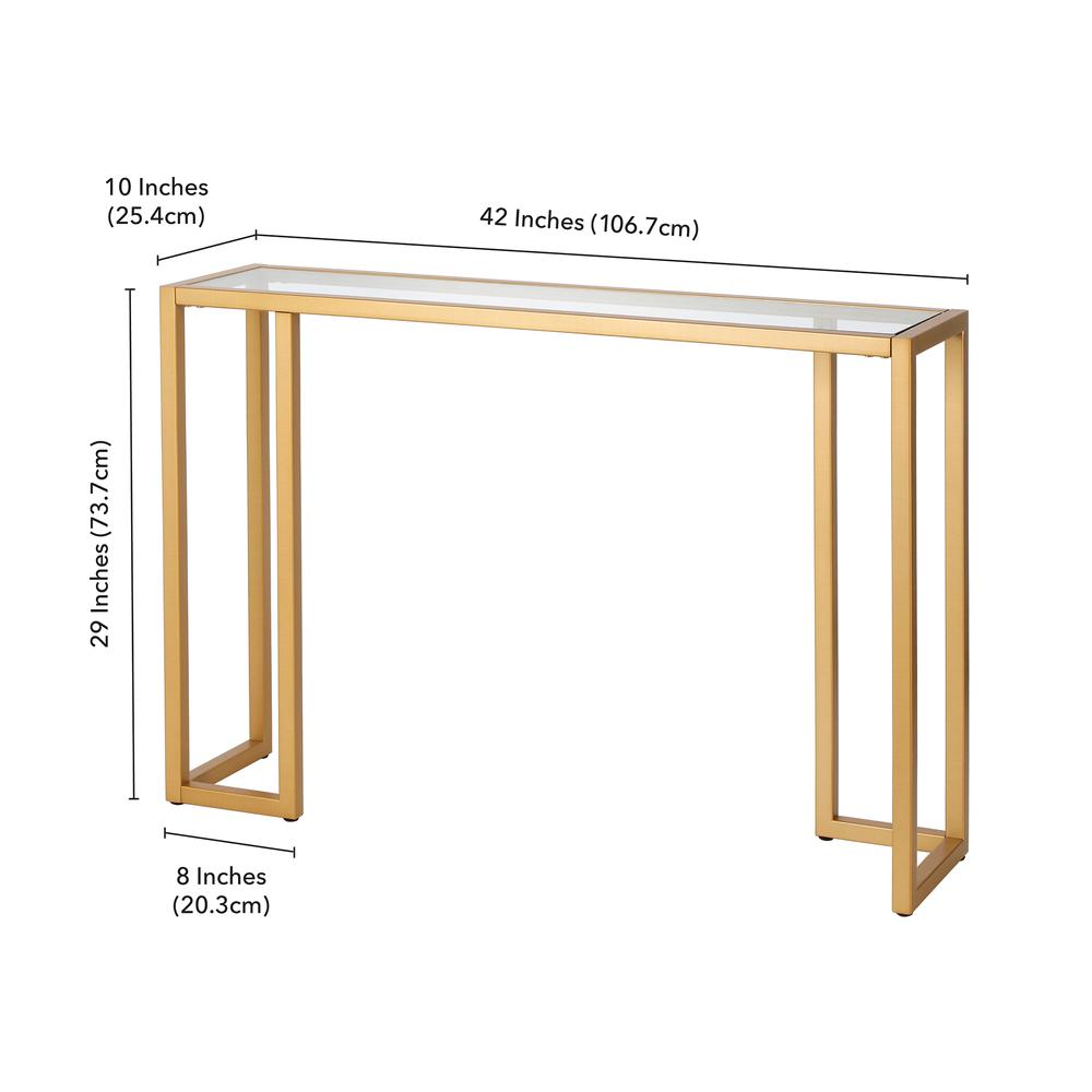 Oscar 42'' Wide Rectangular Console Table in Brass. Picture 5