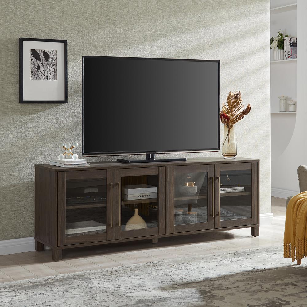 Quincy Rectangular TV Stand for TV's up to 80" in Alder Brown. Picture 2