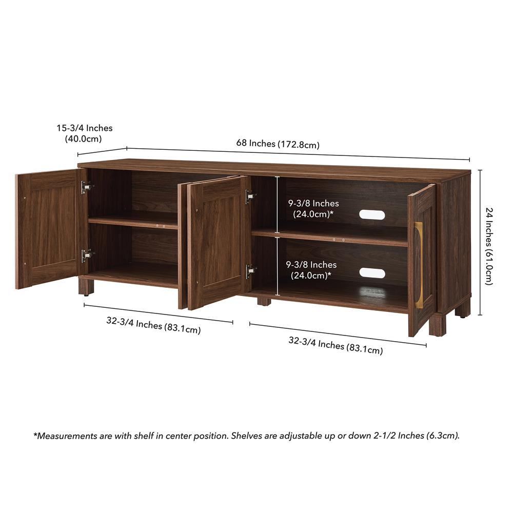 Chabot Rectangular TV Stand for TV's up to 80" in Walnut. Picture 5