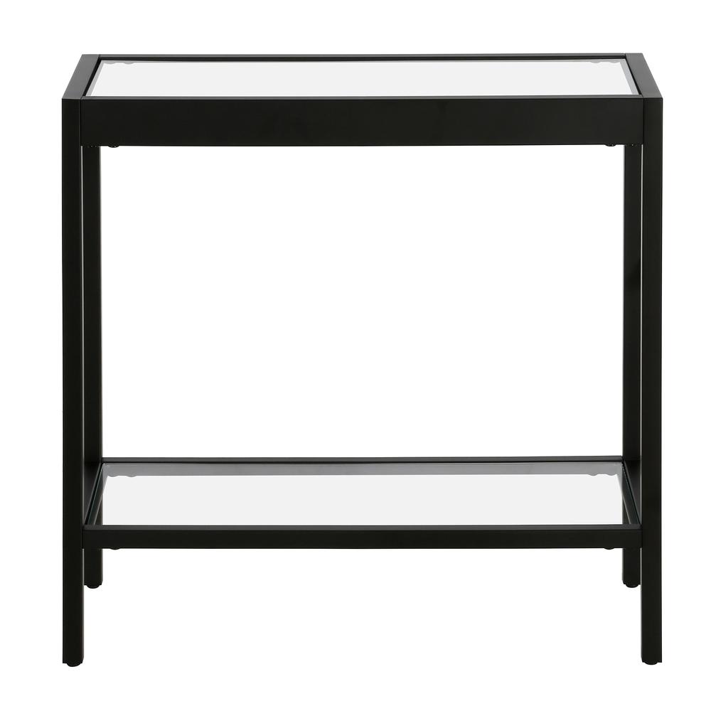 Alexis 24'' Wide Rectangular Side Table in Blackened Bronze. Picture 3