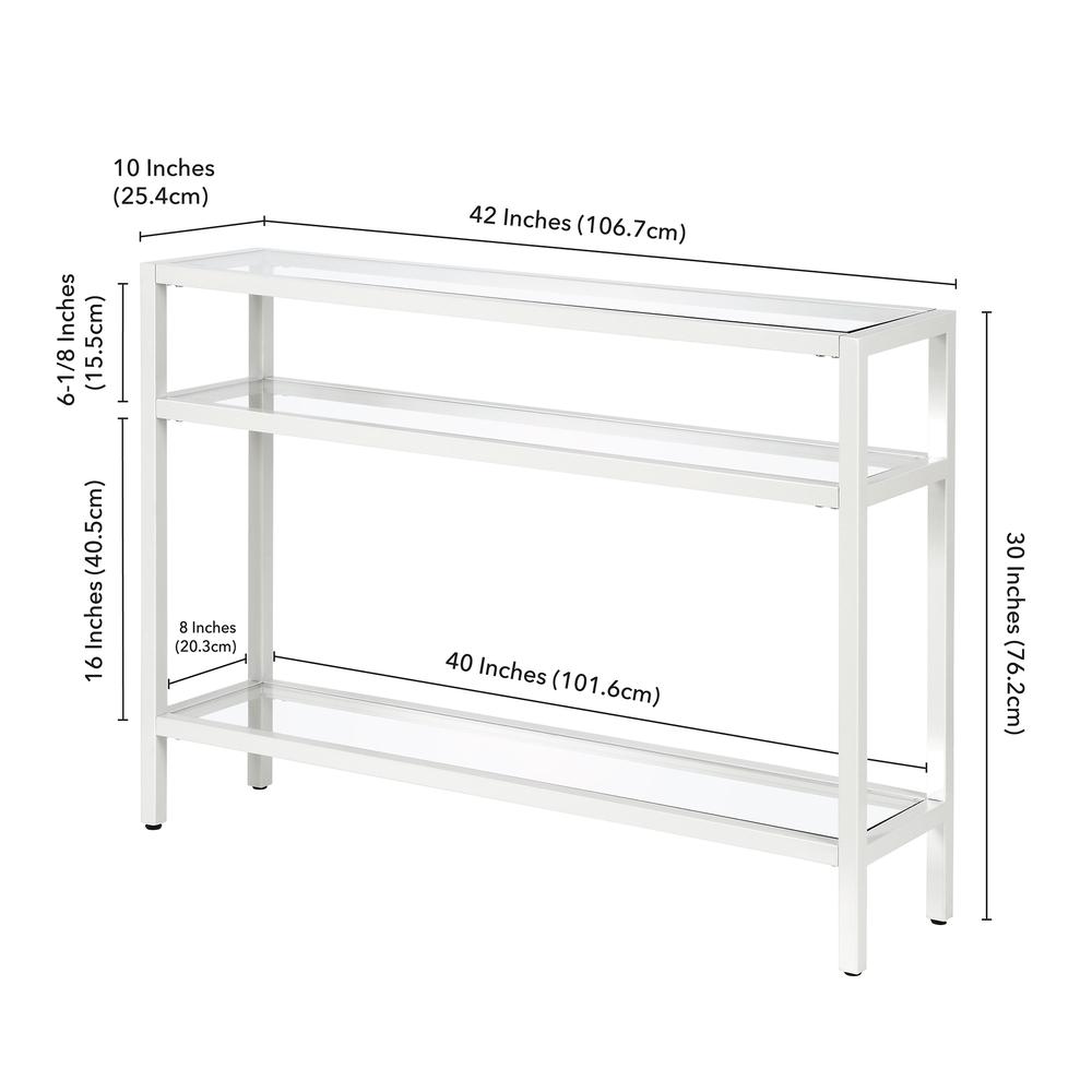 Sivil 42'' Wide Rectangular Console Table in White. Picture 5