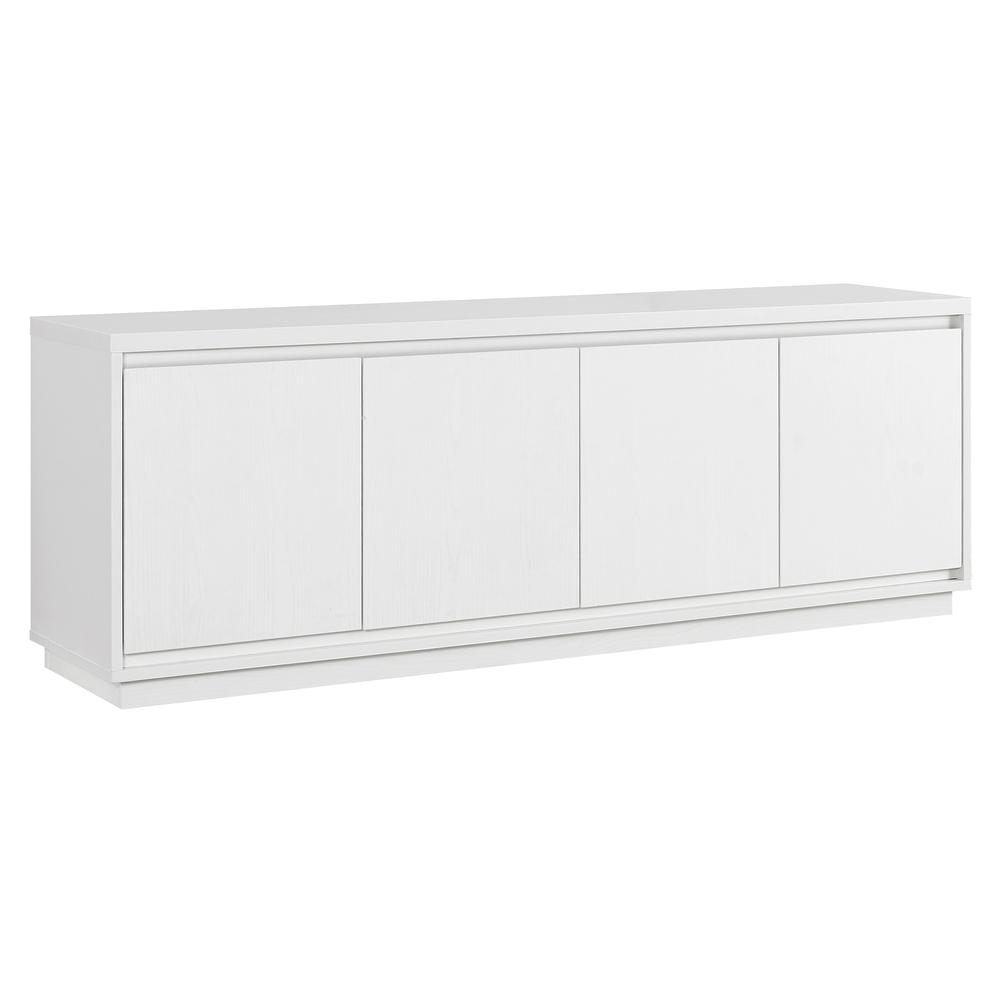 Presque Rectangular TV Stand for TV's up to 80" in White. Picture 1