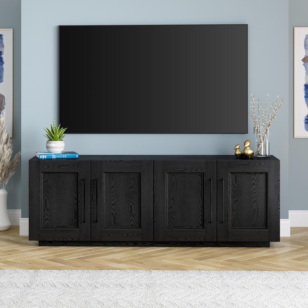 Merrimac Rectangular TV Stand for TV's up to 75" in Black Grain. Picture 3