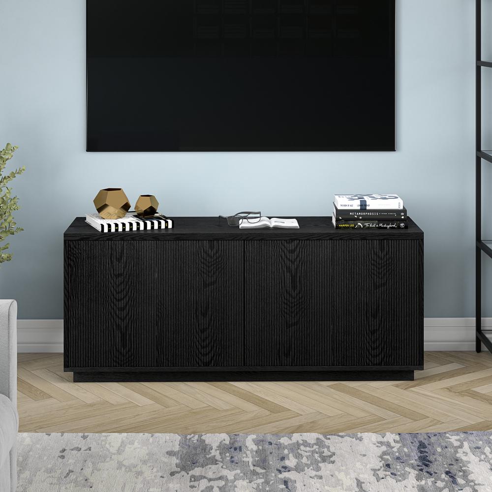 Hanson Rectangular TV Stand for TV's up to 65" in Black Grain. Picture 2