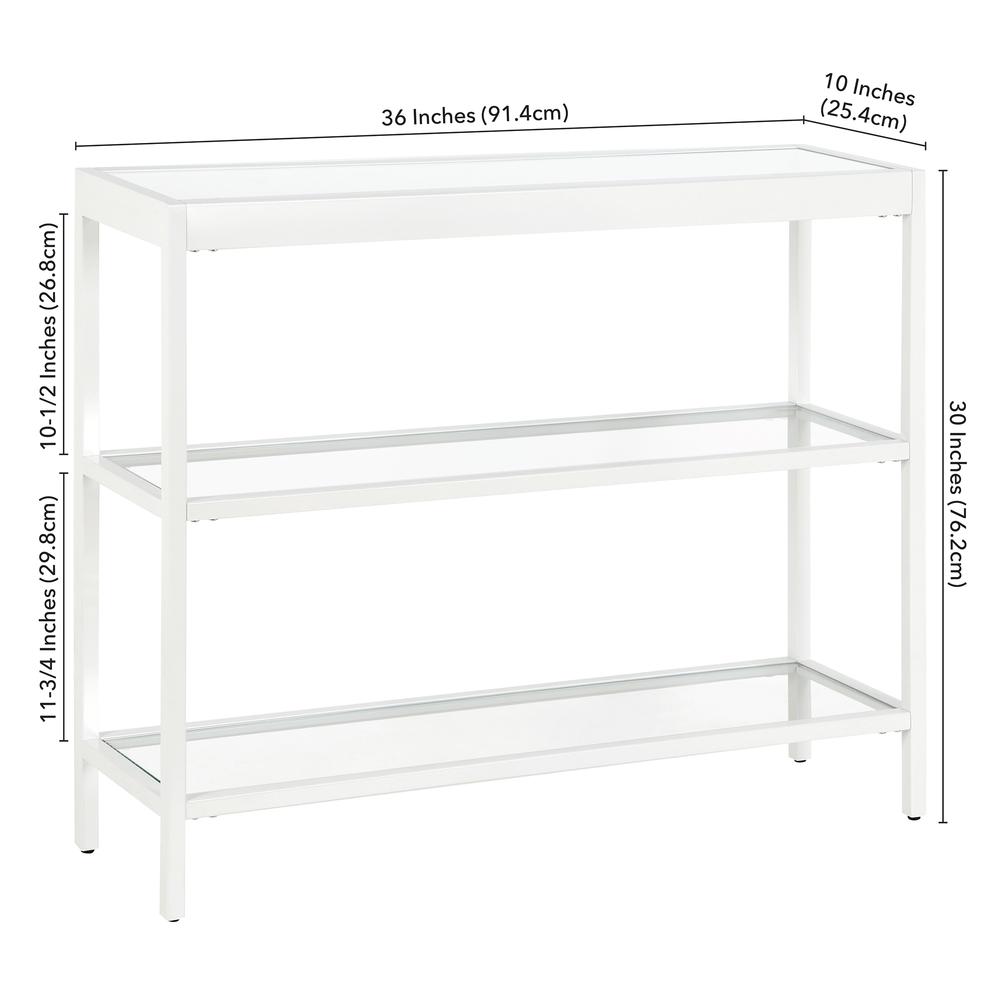 Alexis 36'' Wide Rectangular Console Table in White. Picture 5
