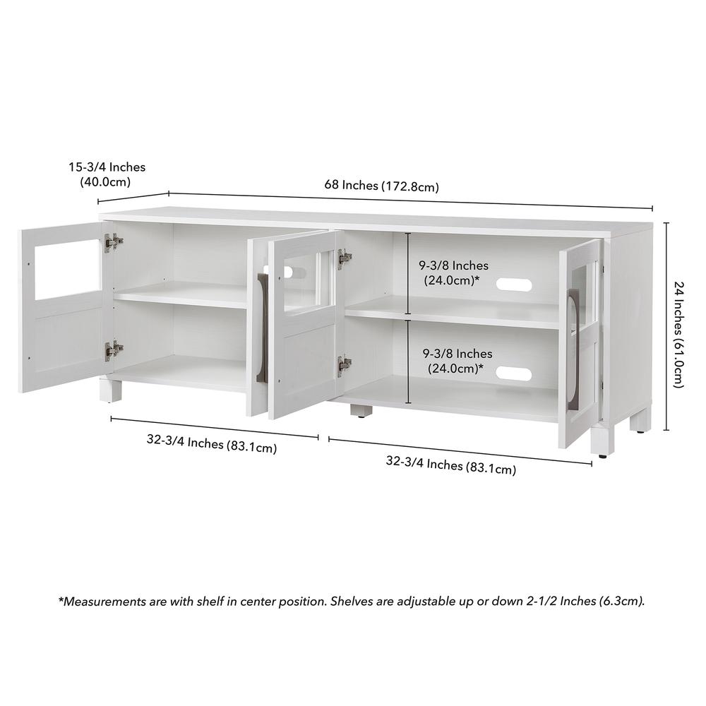 Holbrook Rectangular TV Stand for TV's up to 75" in White. Picture 5