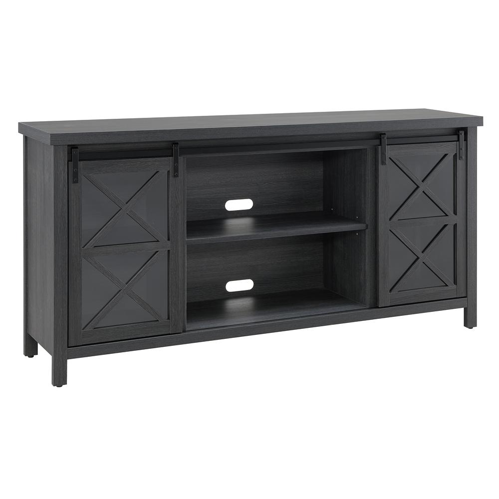 Clementine Rectangular TV Stand for TV's up to 80" in Charcoal Gray. Picture 1