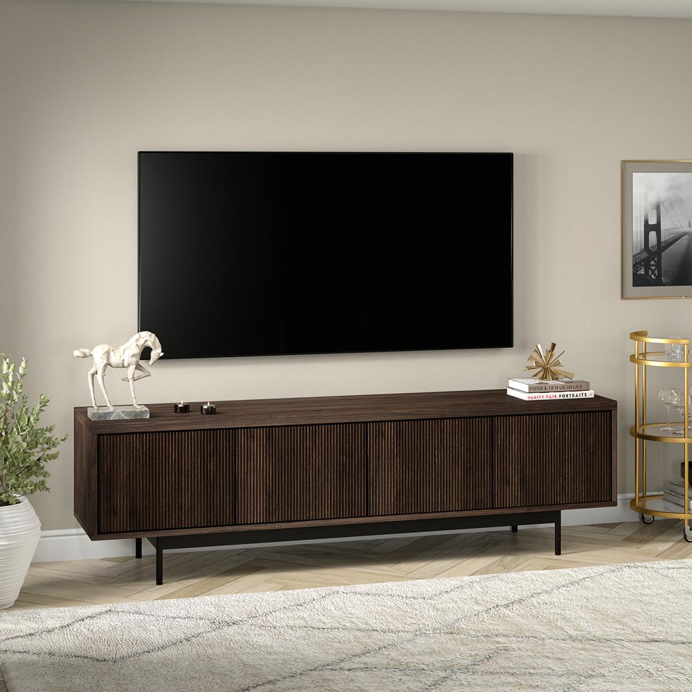 Whitman Rectangular TV Stand for TV's up to 75" in Alder Brown. Picture 4