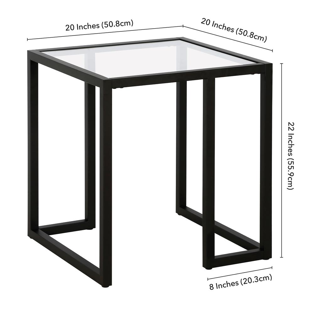 Oscar 20'' Wide Square Side Table in Blackened Bronze. Picture 5