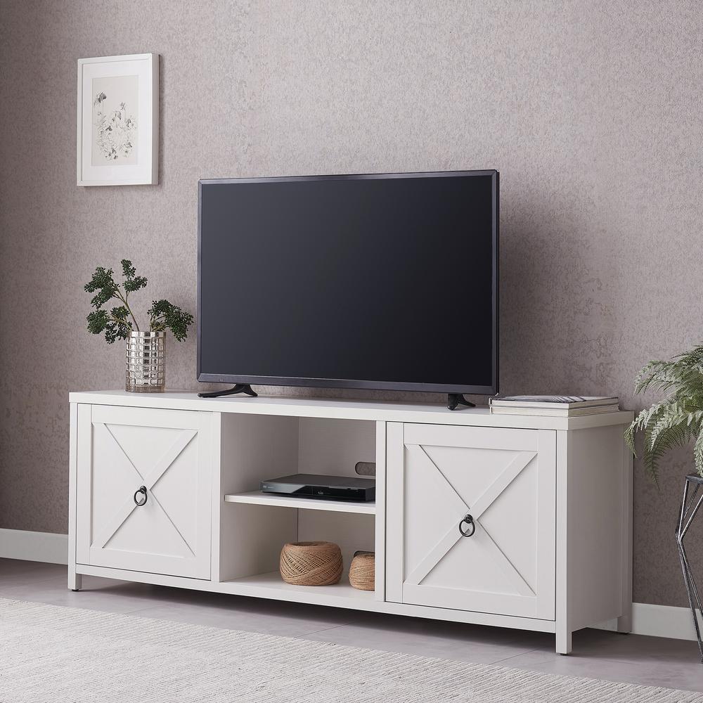 Granger Rectangular TV Stand for TV's up to 80" in White. Picture 2