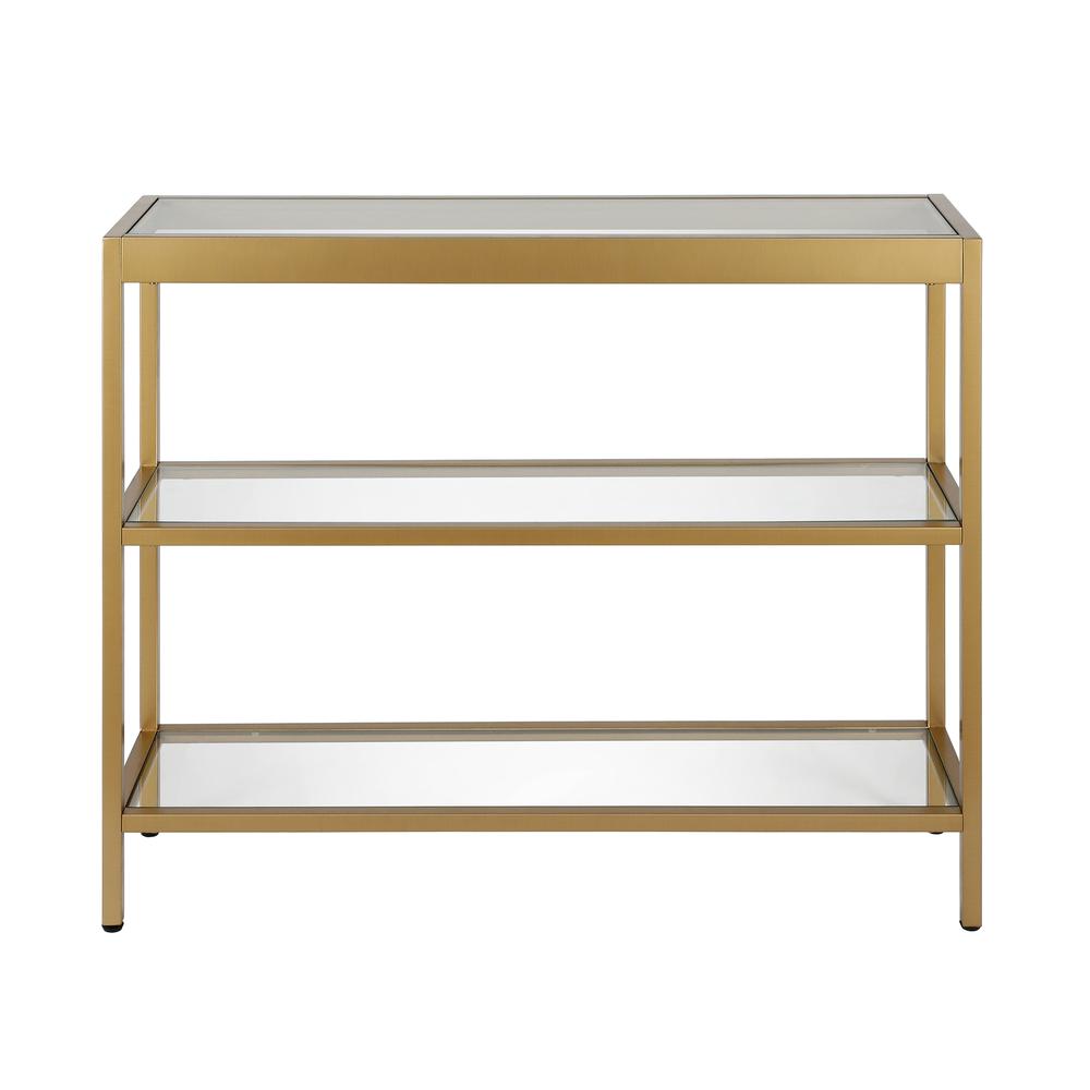 Alexis 36'' Wide Rectangular Console Table in Brass. Picture 3